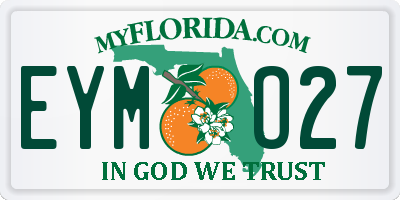 FL license plate EYMO27