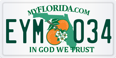FL license plate EYMO34