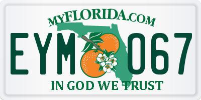 FL license plate EYMO67