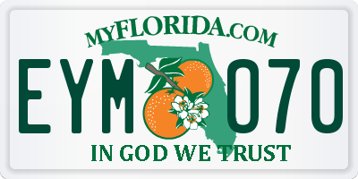 FL license plate EYMO70