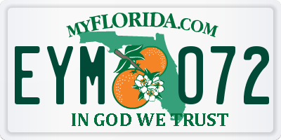 FL license plate EYMO72