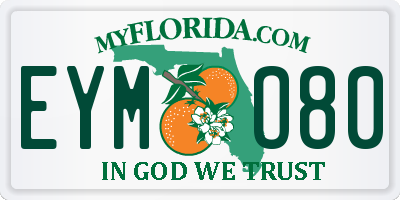FL license plate EYMO80