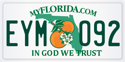 FL license plate EYMO92