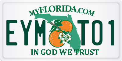 FL license plate EYMT01