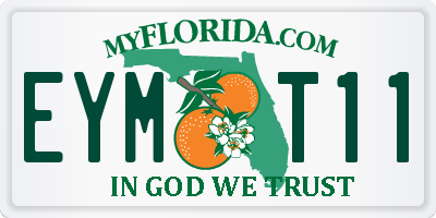 FL license plate EYMT11