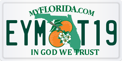 FL license plate EYMT19