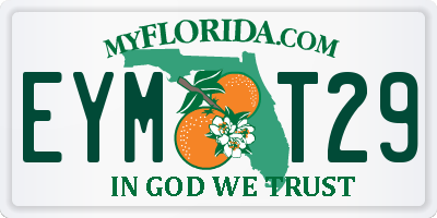 FL license plate EYMT29
