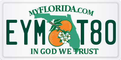 FL license plate EYMT80