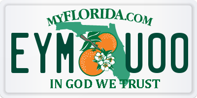 FL license plate EYMU00