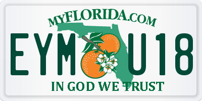 FL license plate EYMU18
