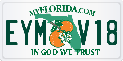 FL license plate EYMV18