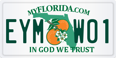 FL license plate EYMW01