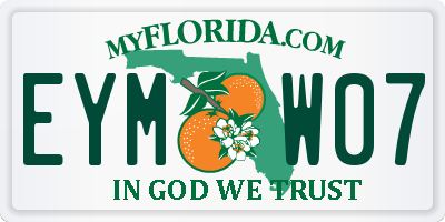 FL license plate EYMW07