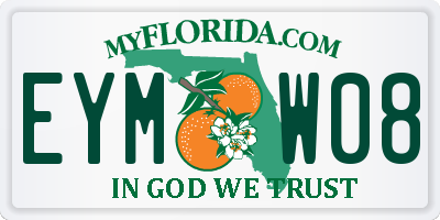 FL license plate EYMW08