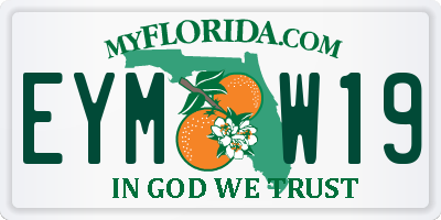 FL license plate EYMW19