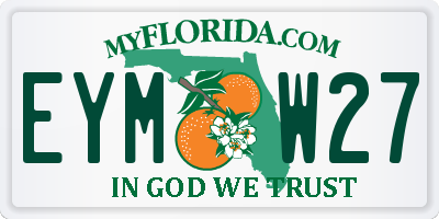 FL license plate EYMW27