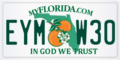 FL license plate EYMW30