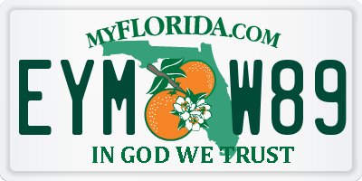 FL license plate EYMW89