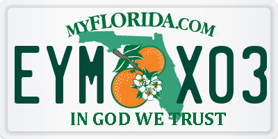 FL license plate EYMX03