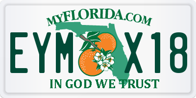 FL license plate EYMX18