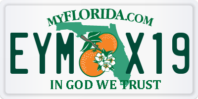 FL license plate EYMX19