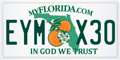 FL license plate EYMX30