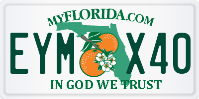 FL license plate EYMX40