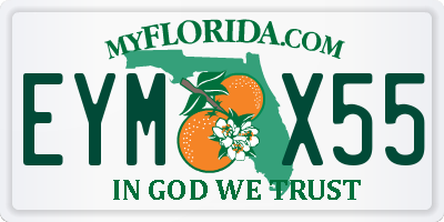 FL license plate EYMX55