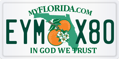 FL license plate EYMX80