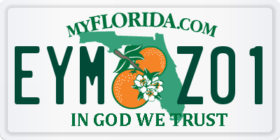FL license plate EYMZ01