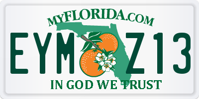 FL license plate EYMZ13
