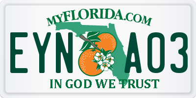 FL license plate EYNA03