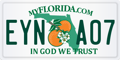 FL license plate EYNA07