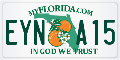 FL license plate EYNA15