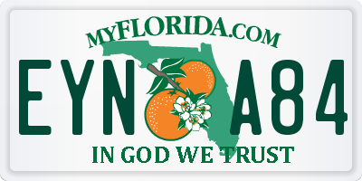 FL license plate EYNA84