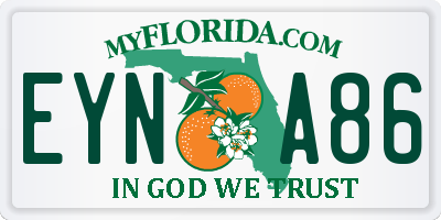 FL license plate EYNA86