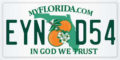 FL license plate EYND54