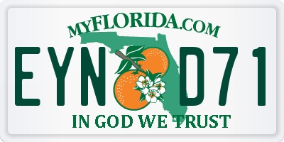 FL license plate EYND71