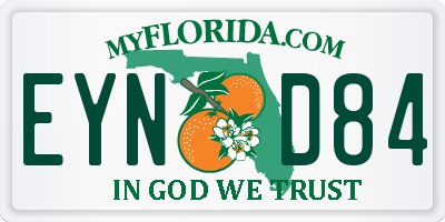 FL license plate EYND84