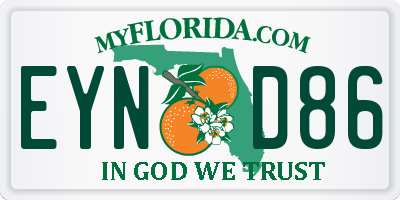 FL license plate EYND86