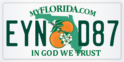 FL license plate EYND87
