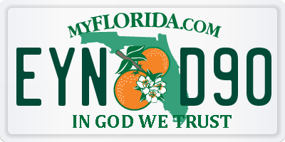 FL license plate EYND90