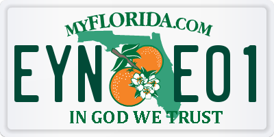 FL license plate EYNE01