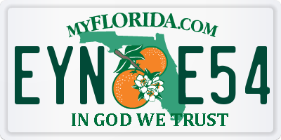 FL license plate EYNE54