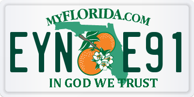 FL license plate EYNE91