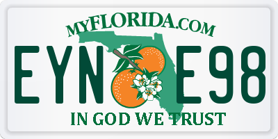 FL license plate EYNE98