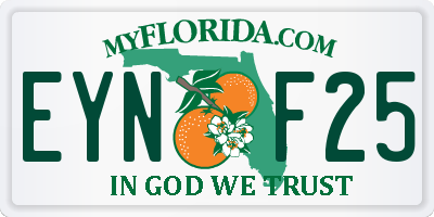 FL license plate EYNF25