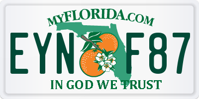 FL license plate EYNF87
