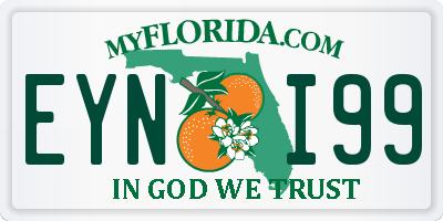 FL license plate EYNI99