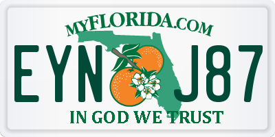 FL license plate EYNJ87